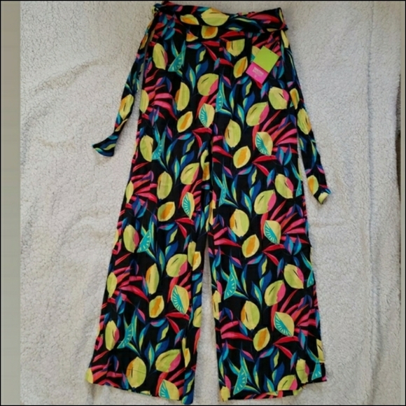 Tabitha Brown x Target Women's Lemon Print Wide-Leg Pants - Medium - Picture 7 of 14